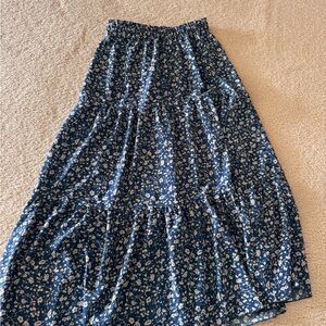 SHEIN Navy Floral Maxi Skirt